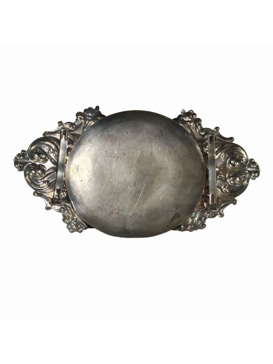 Large Art Nouveau Belt Buckle Sash Plaque Vintage Maiden Medusa Silver Plated main image 9